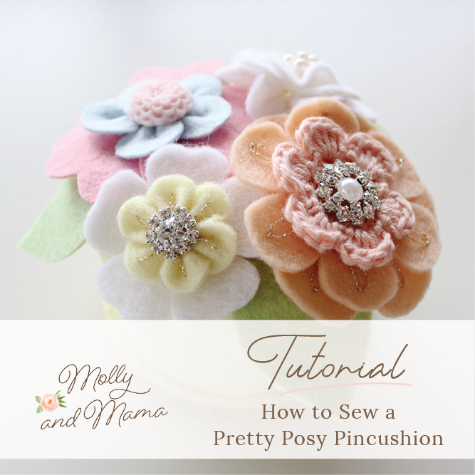 Pincushion DIY - Easy Pretty Felt Flower Tutorial