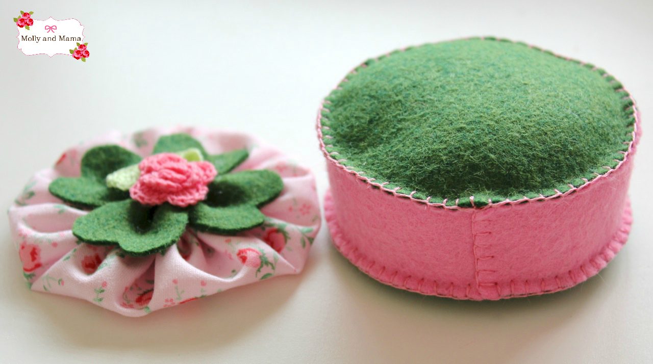 Shamrock pin cushion top and base - Molly and Mama