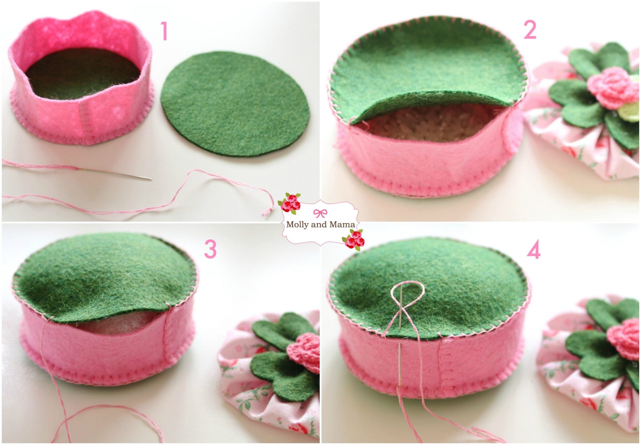 Stuff the pin cushion - Molly and Mama