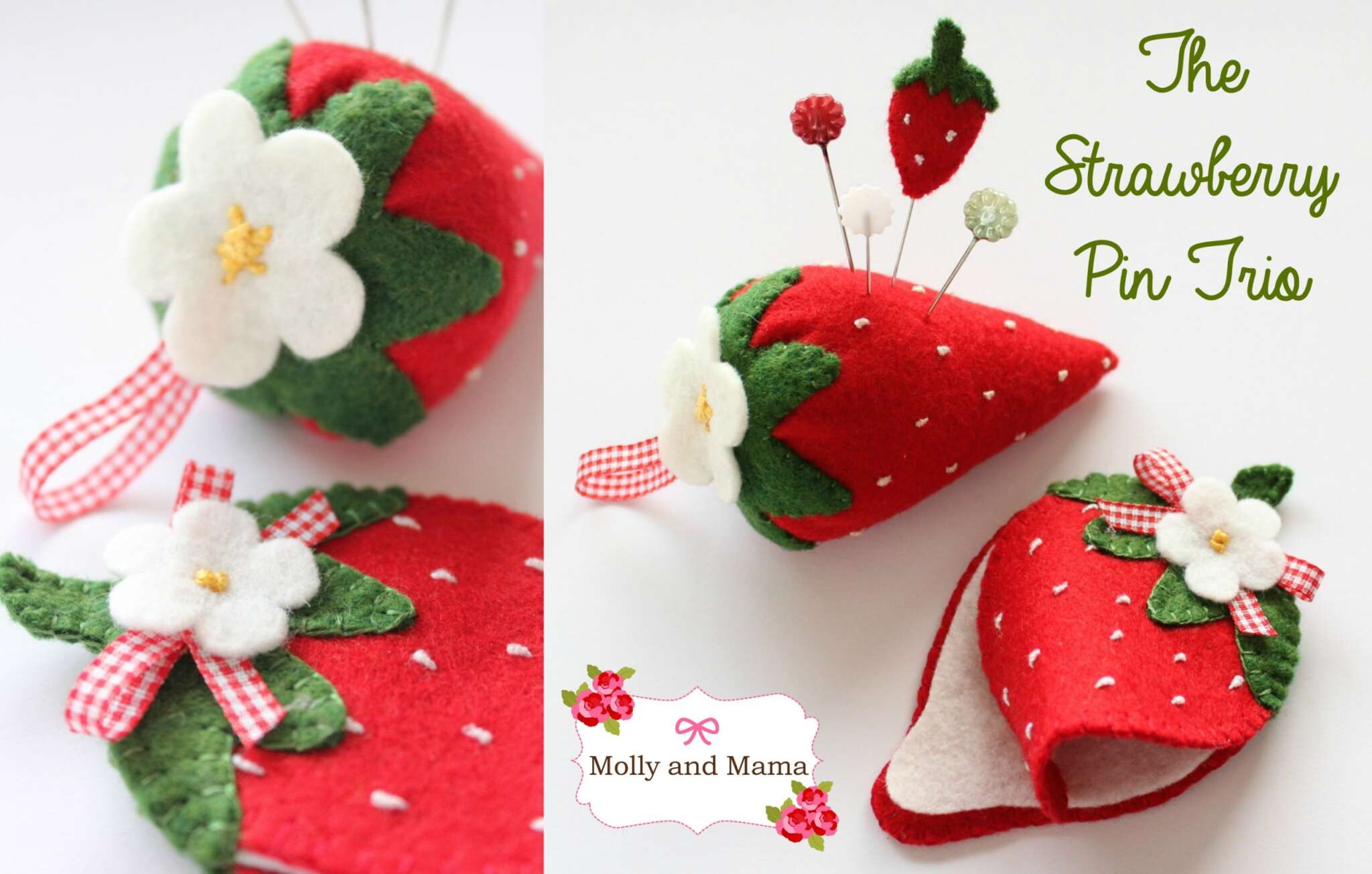 A Strawberry Inspired Pin Cushion Set