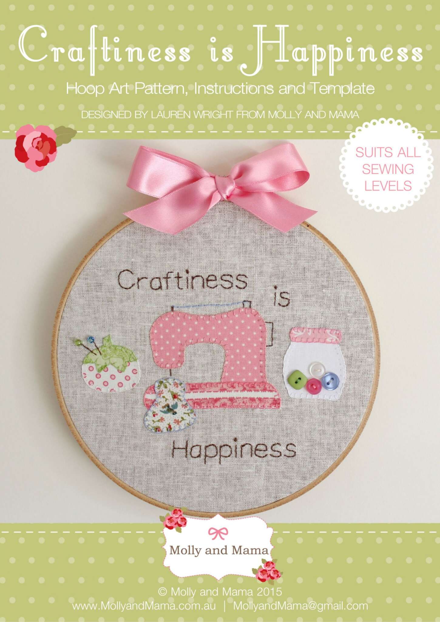 Introducing the ‘Craftiness is Happiness’ Hoop Art Pattern
