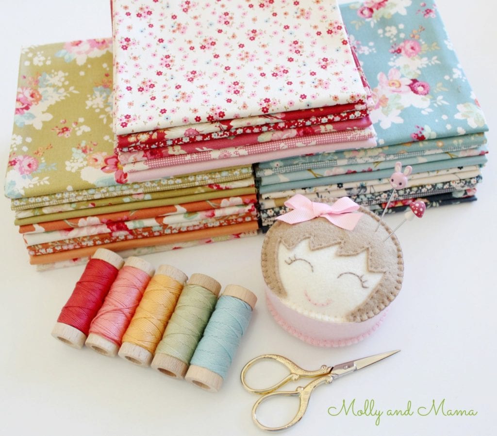 Cabbage Rose and Memory Lane fabric from Tilda
