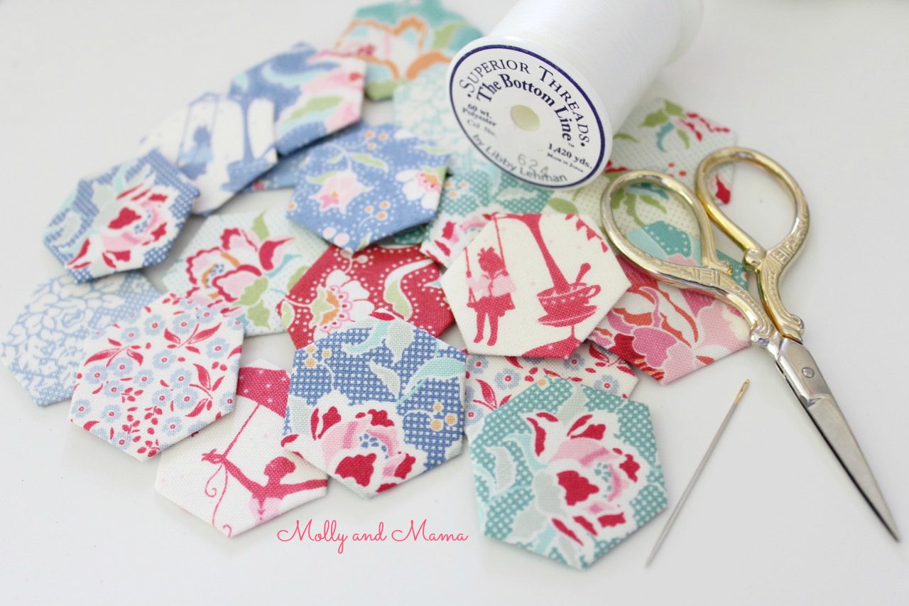How To Sew Hexies - An English Paper Piecing Tutorial - Molly and Mama