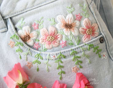 Pretty Embroidered Jeans for Homespun Magazine